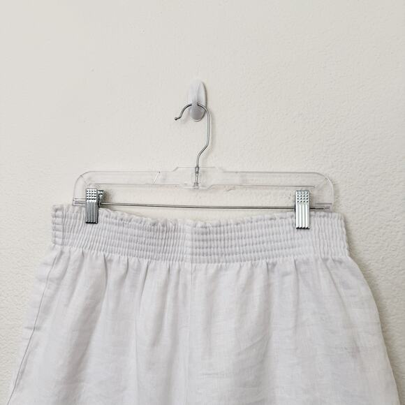 [Reformation] White Mila 100% Linen Pull-On Elastic Waist Shorts NWT Size XL - Picture 9 of 12